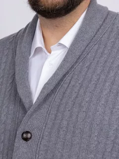 Cardigan Giacomo Gris Torsades Capel Grande Taille gris homme grande taille - Capelstore