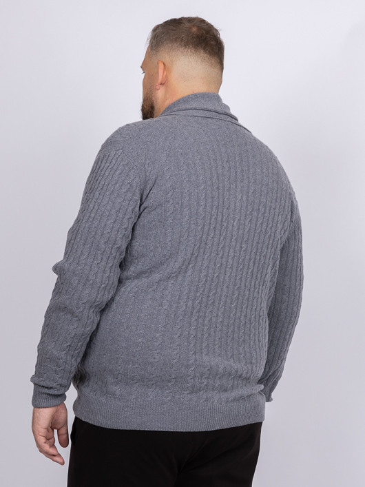 Cardigan Giacomo Gris Torsades Capel Grande Taille gris homme grande taille - Capelstore