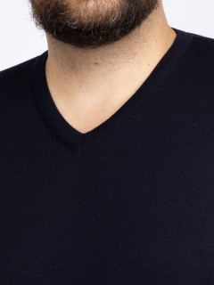 Pull Merinos Col V Uni Capel Grandes Tailles  homme grande taille - Capelstore