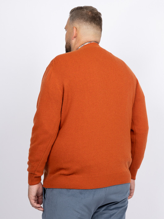 Pull Como Col V Orange Capel Grande Taille orange brule homme grande taille - Capelstore