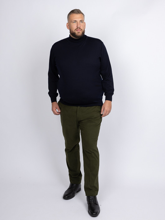 Pull Merinos Pietro Col Roule Capel Grande Taille marine homme grande taille - Capelstore