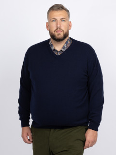 Pull Cachemire Enzo V Marine Capel Grande Taille  homme grande taille - Capelstore