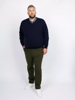 Pull Cachemire Enzo V Marine Capel Grande Taille  homme grande taille - Capelstore