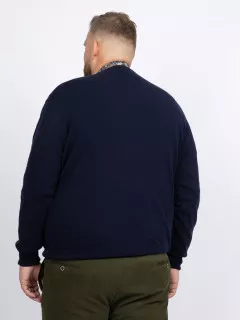 Pull Cachemire Enzo V Marine Capel Grande Taille  homme grande taille - Capelstore