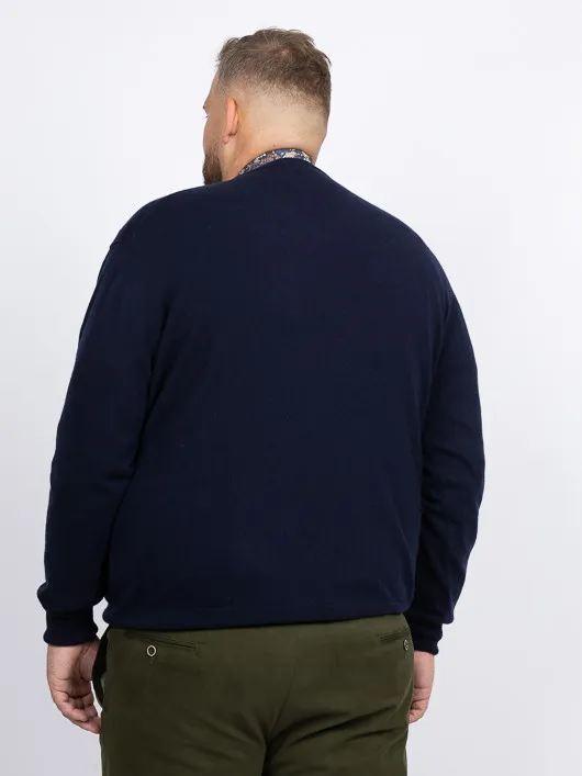 Pull Cachemire Enzo V Marine Capel Grande Taille  homme grande taille - Capelstore