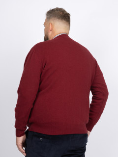 Pull Luca Col Rond Lambswool Capel Grande Taille rouge carmin homme grande taille - Capelstore