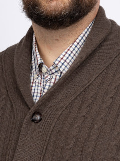 Cardigan Giacomo Torsades Capel Grande Taille marron vison homme grande taille - Capelstore