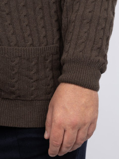 Cardigan Giacomo Torsades Capel Grande Taille marron vison homme grande taille - Capelstore
