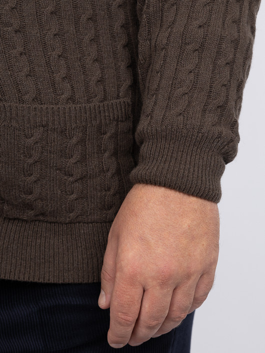 Cardigan Giacomo Torsades Capel Grande Taille marron vison homme grande taille - Capelstore