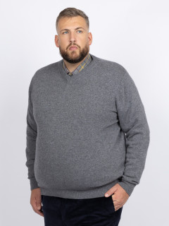 Pull Como Col V Anthracite Capel Grande Taille anthracite homme grande taille - Capelstore