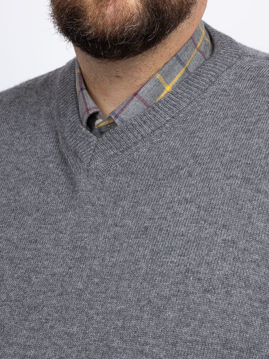 Pull Como Col V Anthracite Capel Grande Taille anthracite homme grande taille - Capelstore