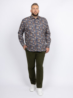 Chemise Gianni/leo Fleurs Capel Grande Taille marine/beige/ocre homme grande taille - Capelstore