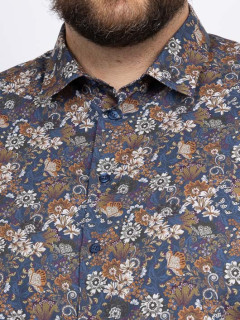Chemise Gianni/leo Fleurs Capel Grande Taille marine/beige/ocre homme grande taille - Capelstore