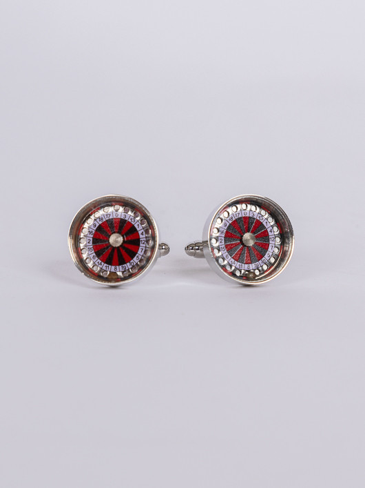 Boutons De Manchette Roulette Capel rouge/noir/blanc homme grande taille - Capelstore