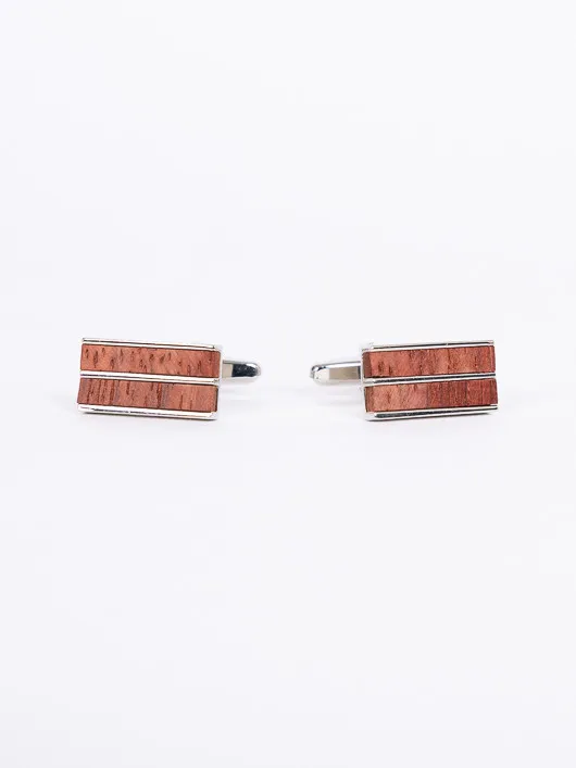 Boutons Manchette Facon Bois Capel col.argent/marron homme grande taille - Capelstore