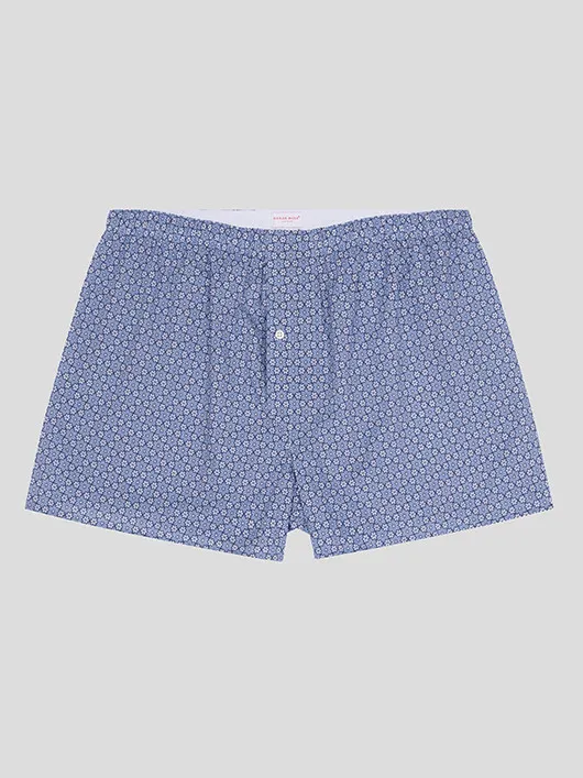 Calecon Fleurs Stylisees Derek Rose Grande Taille bleu homme grande taille - Capelstore