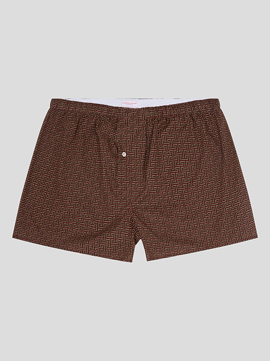 Calecon Motifs Geometriques Derke Rose Grande Taille bordeaux/beige/vert homme grande taille - Capelstore