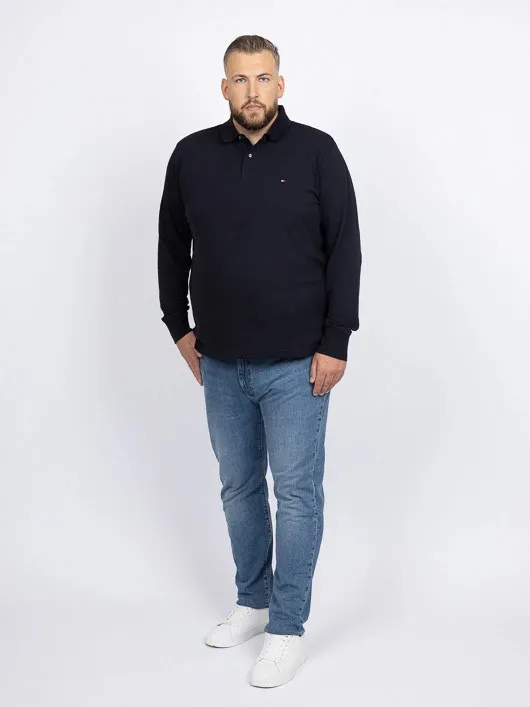 Polo Marine Manches Longues Tommy Hilfiger Grande Taille marine homme grande taille - Capelstore