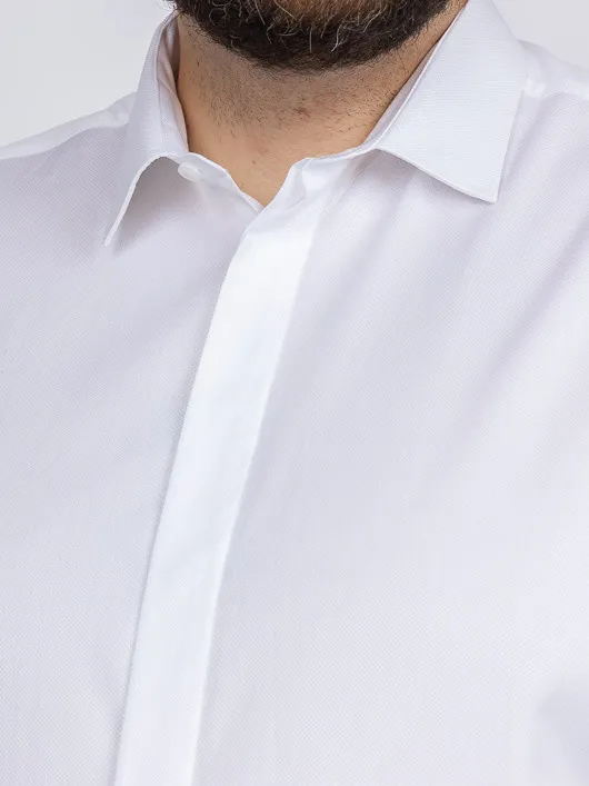 Chemise Double Retors Cannes Capel Grande Taille blanc homme grande taille - Capelstore