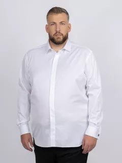 Chemise Double Retors Cannes Capel Grande Taille blanc homme grande taille - Capelstore