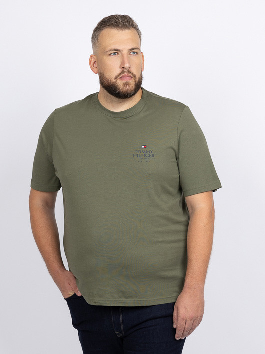 Tee-shirt Logo Brode Tommy Hilfiger Grande Taille kaki homme grande taille - Capelstore