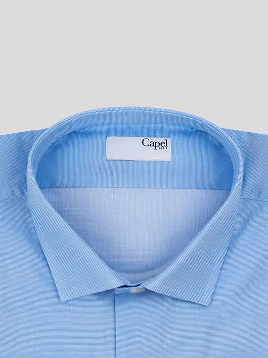Chemise 100% coton dobby ciel homme grande taille | Capel