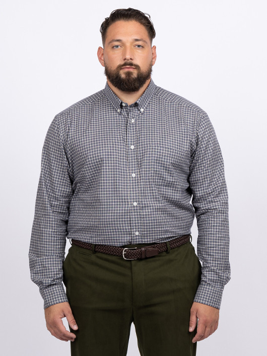 Chemise Ralph Carreaux Capel Grande Taille gris homme grande taille - Capelstore