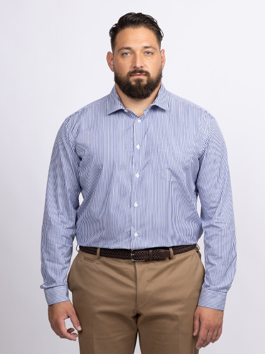 Chemise Rayee Max P/leo Capel Grande Taille blanc homme grande taille - Capelstore