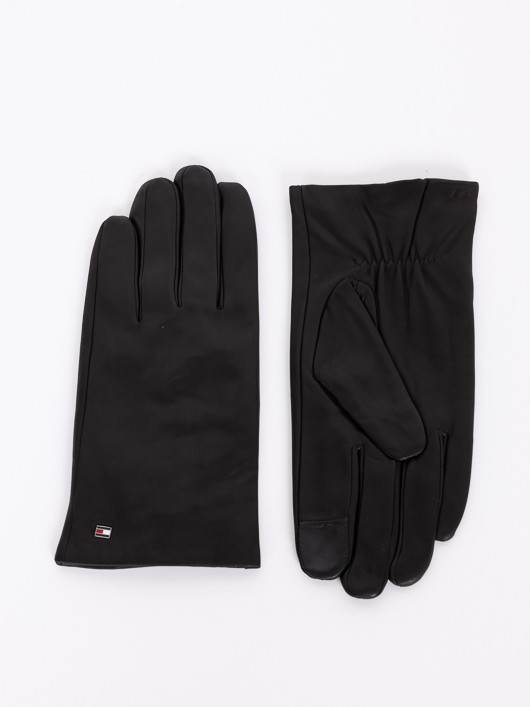 Gants En Cuir Marine Tommy Hilfiger noir homme grande taille - Capelstore