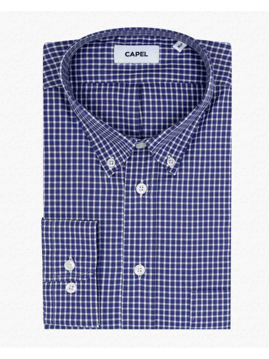 Chemise Ã Carreaux Ralph Capel Grande Taille marine homme grande taille - Capelstore