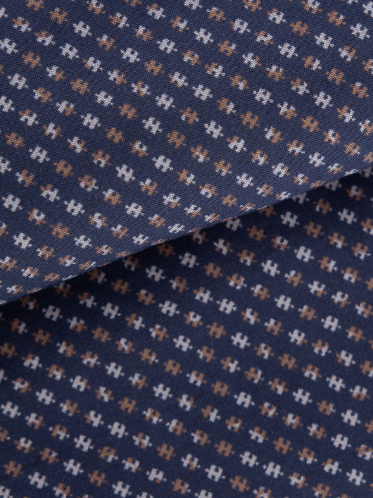 Chemise Motif Puzzle Gianni Capel Grande Taille marine/marron/beige homme grande taille - Capelstore