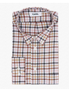 Chemise Ã Carreaux Ralph Capel Grande Taille blanc/marine/marron homme grande taille - Capelstore