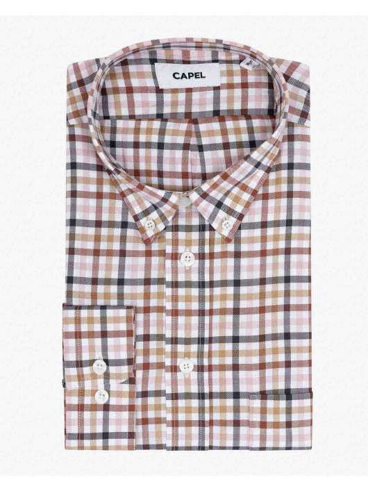 Chemise Ã Carreaux Ralph Capel Grande Taille blanc/marine/marron homme grande taille - Capelstore