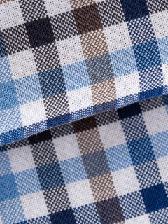 Chemise Carreaux Ralph/leo Capel Grande Taille blanc/marine/marron homme grande taille - Capelstore