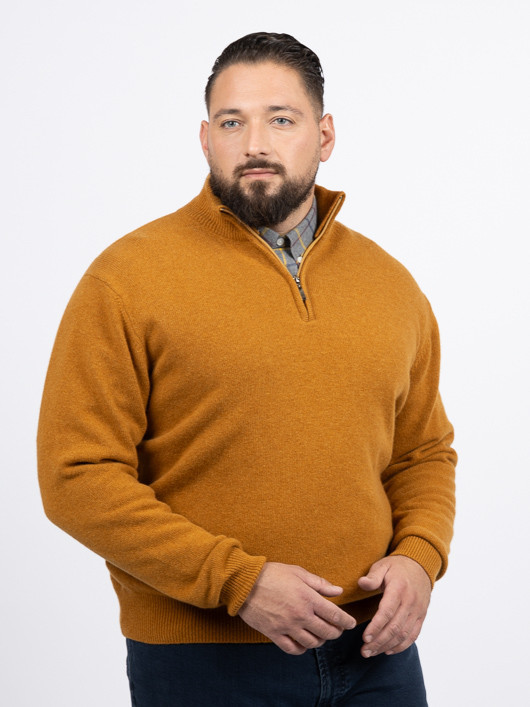 Pull Lino Camionneur Ocre Capel Grande Taille ocre homme grande taille - Capelstore