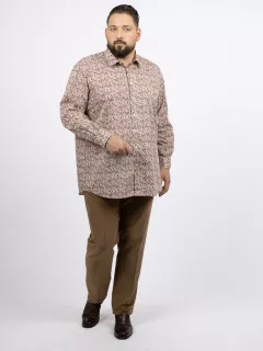 Chemise Tissu Liberty Gianni/ Leo Capel Grande Taille ecru/marron/marine homme grande taille - Capelstore