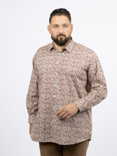 Chemise Tissu Liberty Gianni/ Leo Capel Grande Taille ecru/marron/marine homme grande taille - Capelstore