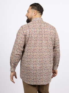 Chemise Tissu Liberty Gianni/ Leo Capel Grande Taille ecru/marron/marine homme grande taille - Capelstore