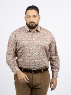 Chemise Tissu Liberty Gianni/ Leo Capel Grande Taille ecru/marron/marine homme grande taille - Capelstore