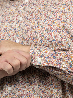 Chemise Tissu Liberty Gianni/ Leo Capel Grande Taille ecru/marron/marine homme grande taille - Capelstore