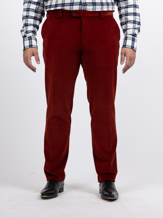 Pantalon Grant Velours Brique Capel Grande Taille brique homme grande taille - Capelstore