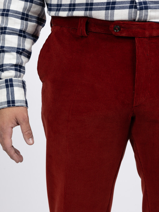 Pantalon Grant Velours Brique Capel Grande Taille brique homme grande taille - Capelstore