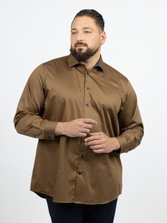 Chemise Unie Opposition Col Et Poignets Capel Grande Taille marron homme grande taille - Capelstore