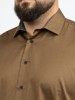 Chemise Unie Opposition Col Et Poignets Capel Grande Taille marron homme grande taille - Capelstore