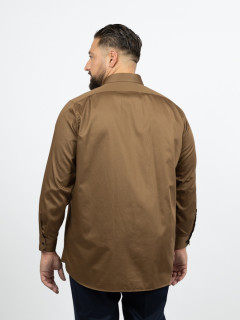 Chemise Unie Opposition Col Et Poignets Capel Grande Taille marron homme grande taille - Capelstore
