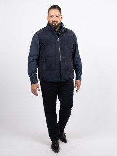 Sans Manches Cuir Velours Paul & Shark Grande Taille marine homme grande taille - Capelstore
