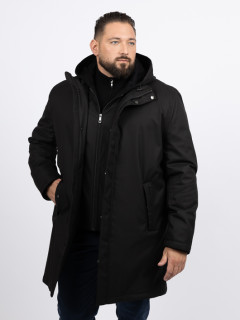Parka Noire Avec Parmenture Capel Grande Taille noir homme grande taille - Capelstore
