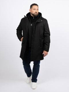 Parka Noire Avec Parmenture Capel Grande Taille noir homme grande taille - Capelstore