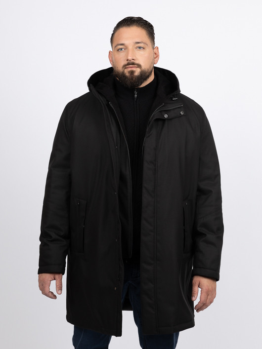 Parka Noire Avec Parmenture Capel Grande Taille noir homme grande taille - Capelstore