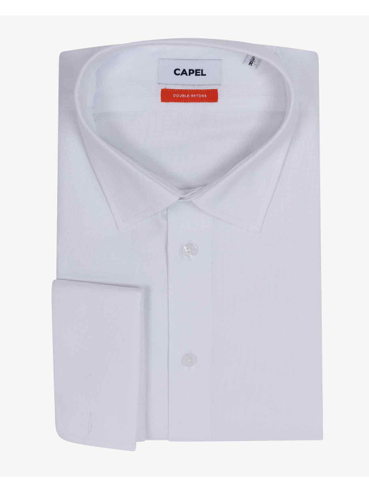 Chemise Double Retors Cannes Capel Grande Taille blanc homme grande taille - Capelstore